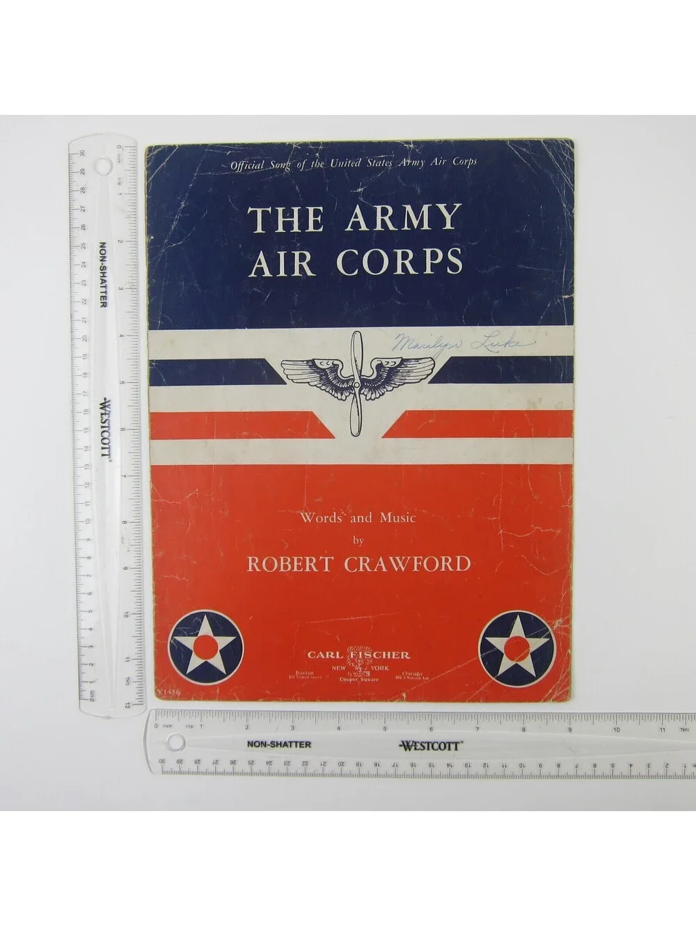 Sheet Music The Army Air Corps US Military Song Robert Crawford Vintage 1939